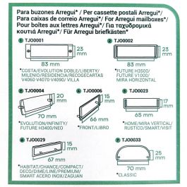 Arregui TJO1001 - Tarjetero de Plástico para Buzones Unifamiliares (Conjunto de 7 Piezas)