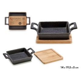 Kinvara Bandeja Cuadrada Hierro y Bambú Negra/Madera 19x14x5 cm (Set de 12) Precio: 62.9982507. SKU: B1GWPMSZF2