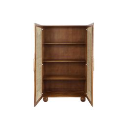DKD Home Decor Armario Basant Ratan Acacia y Ratan Marron Oscuro Natural 102 x 46 x 175 cm