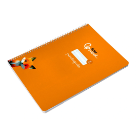 Liderpapel Cuaderno Espiral A4 Pautaguía Tapa Blanda 80 Hojas 75gr Cuadro Pautado 3mm Color Naranja