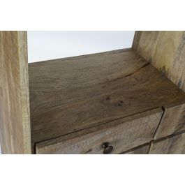 DKD Home Decor Estanteria Cottage Estilo Rústico Natural Mango y Metal 95 x 44 x 172 cm con 2 Cajones y 2 Puertas