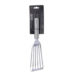 Quid Espátula larga de Acero Inoxidable con Ranuras Renova 37 cm (12 Unidades) apta lavavajillas