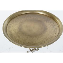 DKD Home Decor Mesita Auxiliar Glam Dorado Laton 47.5 x 64.5 x 47.5 cm