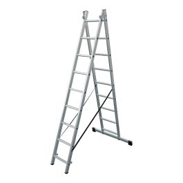 Escalera transformable de aluminio 2x9 peldaños Precio: 138.89999948. SKU: B14MKCEMC8