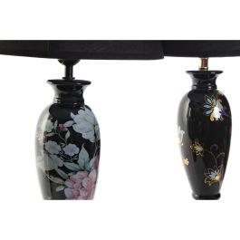 Lampara Sobremesa Oriental DKD Home Decor Negro Dorado 28 x 51 x 28 cm (2 Unidades)