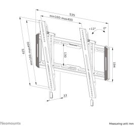 Neomounts WL35-550BL14 Soporte TV Pared Inclinable para 32-75", Max 50kg, VESA 100x100-400x400, Profundidad 3,3cm, Negro