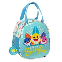Portameriendas Térmico Baby Shark Surfing Azul Blanco 19 x 22 x 14 cm