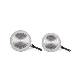 Livoo MEN124GR Juego de 2 Sartenes de Cocina Efecto Piedra Color Gris