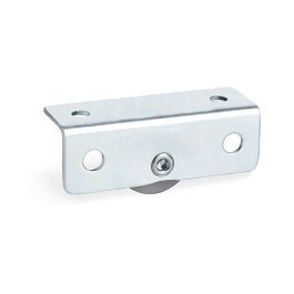 Q&Q Rueda Fija Noria Aro Goma Gris Ø25 H28, Soporte Acero Zincado P/Nido