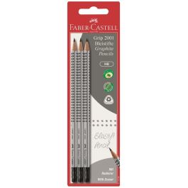 FABER-CASTELL Grip 2001 con G-tip HB Lápiz Grafito Negro con Borrador, Dureza HB, 3 Unidades Precio: 13.6900005. SKU: B1GKB8R4WR