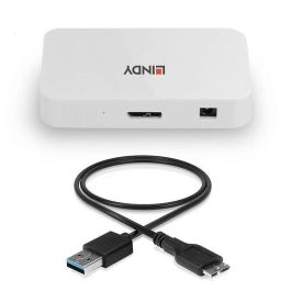 Lindy Hub USB 3.0 de 4 Puertos con Velocidad de 5 Gbps, Compatible con USB 2.0 y 1.1