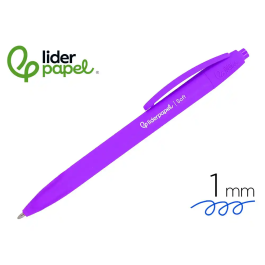 Liderpapel Bolígrafo Retráctil Punta 1 mm con Clip - Tinta Azul, Cuerpo Morado Acabado Soft Touch, 27x145x70 mm Precio: 5.2272. SKU: B1CA4P4PHA