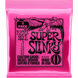 Ernieball Pink 9-42 Tripack Juego de Cuerdas Eléctrica (3 unidades)
