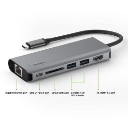 Hub USB Belkin AVC008BTSGY Plateado