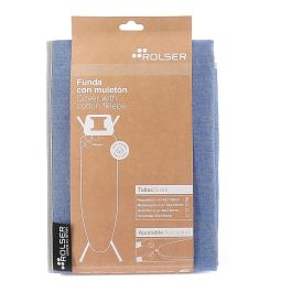 Rolser Funda para Tabla de Planchar Azul 120 x 42 cm 100% Algodón con Cierre de Cordón