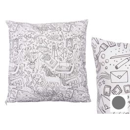 Cojín para Colorear Pincello 43x13x43 cm - Tela, Blanco/Negro (6 Unidades) Precio: 48.50000045. SKU: B17YMNBVV6