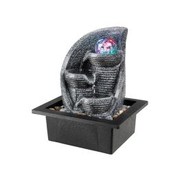 Lumineo Fuente de agua con LED RGB y bola de cristal, para interior y exterior, 21.5x18.8x25.5 cm Precio: 31.89000012. SKU: B19G3MQTM3