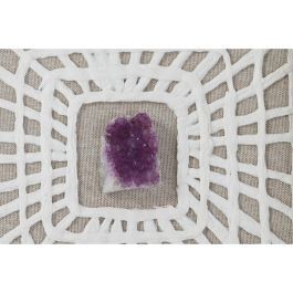 DKD Home Decor Cuadro Moderno Blanco Natural 22x22 cm Set de 4, Cristal y Papel Maché