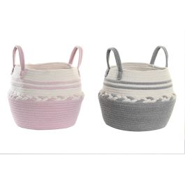 DKD Home Decor Cesta Básicos Rosa Gris Algodón 25 x 25 x 25 cm (6 Unidades) Precio: 41.94999941. SKU: B13RQ7P7NC