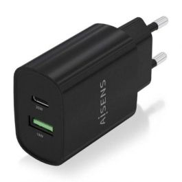 AISENS - CARGADOR 20W, 1xUSB-C PD3.0, 1xUSB-A QC3.0, NEGRO