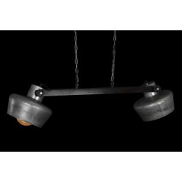 DKD Home Decor Lámpara de Techo Estilo Loft Gris Marrón Oscuro Hierro Mango 2 Focos 104 x 25 x 28 cm