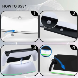 Subsonic Estación de Carga para PS Portal SUB1740258780779 - Cargador Rápido con LED RGB y USB Tipo C