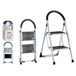 Escalera de Metal Kipit 2 Escalones, Blanco y Gris, 40x91x6.5 cm (6 Unidades) Precio: 152.50000018. SKU: B1H7CY4X7D