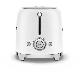 Smeg TSF01WHMEU Tostador de Pan de 2 Ranuras, Diseño Estilo Retro Años 50, Acabado Blanco Mate