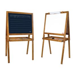 Jeujura Pizarra Grande Doble Cara Magnética para Tiza y Rotulador con Accesorios para Dibujo de Escolares +3 años
