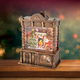 Lumineo Girador de Agua Santa Claus con Música y Nieve LED Cálida 16,5x9,5x21,7 cm Interior a Pilas/Transformador