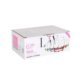 Lav Set 6 Vasos Agua 290cc Coral ø7x7x9cm (8 Cajas)