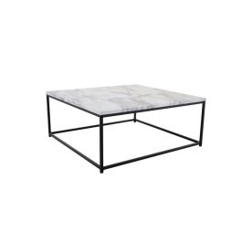 Mesa Centro Moderno DKD Home Decor Blanco Negro 80 x 34 x 80 cm