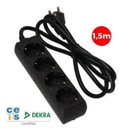 Edm Base Múltiple 4 Tomas Schuko 1.5m Cable H05VV-F 3G1.5 16A 250V~ 3680W Negra Precio: 5.94999955. SKU: S7915746