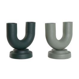 DKD Home Decor Jarrón Urban Colección Ludri Aluminio Rugoso Verde Jade y Verde Musgo 13x18x19 cm Set de 2 Unidades Precio: 54.79000032. SKU: B1DZRG5BL7