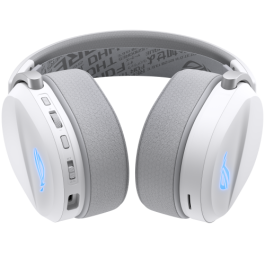 ASUS ROG Pelta Auriculares Gaming Inalámbricos y Alámbricos para PC, PS5, Switch, Bluetooth, Retroiluminación RGB, Blanco