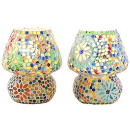 DKD Home Decor Lámpara de Sobremesa Árabe Mosaico Craquelado Cristal Multicolor E14 25W (13x13x17 cm) Pack de 4 Unidades Precio: 75.88999968. SKU: B1G66N89CP