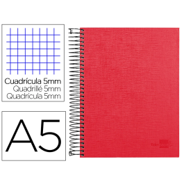 Liderpapel Cuaderno Espiral A5 Micro Papercoat Tapa Forrada 140 Hojas Cuadro 5mm Banda 5 Colores Rojo Precio: 5.68999959. SKU: B1HSMWE9T7