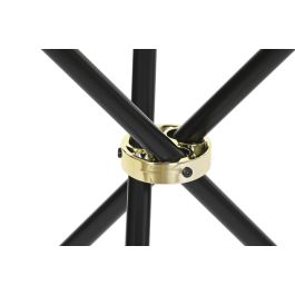 DKD Home Decor Mesita Auxiliar Blanco Negro 80 x 80 x 76 cm MDF Metal Simil Marmol