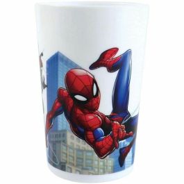 Fun House FUN3524550064741 Vajilla Spiderman con Vaso, Plato Ø22 cm y Ø16 cm, Cubiertos, Botella de Agua y Caja de Aperitivos