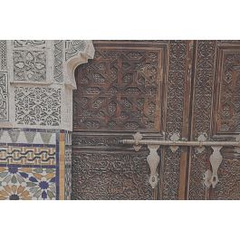 DKD Home Decor Cuadro Árabe de Lino y Abeto Beige Marrón 80 x 60 cm (4 Unidades)