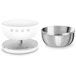 Smeg KSC01WHMWW Báscula de Cocina Electrónica 5kg Acero Inoxidable Blanca con Bol Extraíble