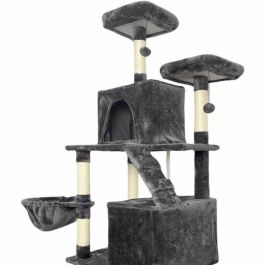 TAYLOR AL105 Rascador para Gatos - 60 x 50 x 206 cm - Gris oscuro - 2 Plataformas, 1 Percha, 2 Cabinas, 1 Hamaca TAYLOR AL105 Rascador para Gatos - 60 x 50 x 206 cm - Gris oscuro - 2 Plataformas, 1 Percha, 2 Cabinas, 1 Hamaca