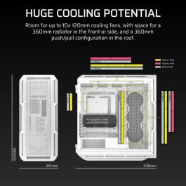 Corsair 5000T RGB Caja PC Gaming Semitorre ATX Cristal Templado con Ventana Blanca