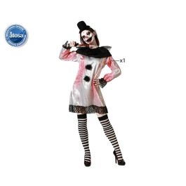 Disfraz de Payasa Sangrienta Halloween para Mujer Adulto, Vestido Blanco Vintage Estilo Siniestro, Tallas M-L