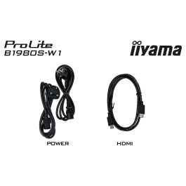 Iiyama ProLite B1980S-W1 - Monitor de 19" 1280x1024 (5:4), Panel TN, 75Hz, 3ms, 250 cd/m², Ajuste en Altura, Pivote, Altavoces, Blanco