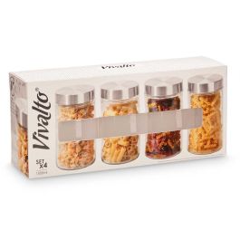 Set 4 Tarro Redondo Tapa Acero 1L Vivalto 41X18CM (8 Unidades) Set 4 Tarro Redondo Tapa Acero 1L Vivalto 41X18CM (8 Unidades)