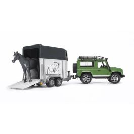 Bruder Land Rover Coche de Juguete 28x13,8x15,3 cm con Remolque para Caballos 34x14x18 cm +3 Años