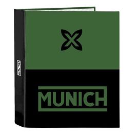 Carpeta de anillas Munich Caviar Verde Negro A4 27 x 33 x 6 cm Precio: 5.89000049. SKU: B1G3MNGPTQ