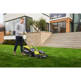 Ryobi Cortacésped RY18LMX37A-150 LithiumPlus 18V sin escobillas 37cm con 1 Batería 5.0 Ah y Cargador Rápido