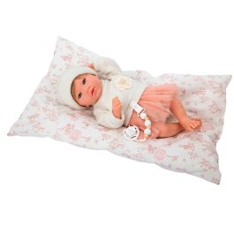 Muñecas Arias 98188 Muñeca Reborn 40cm Julia con Cojín, Chupete y Accesorios, Cuerpo de Vinyl Suave y Realista